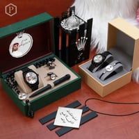 أطقم ساعات زوجية فخمة مع مجموعة إكسسورات بتصميم خا...