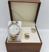 طقم ساعه رجالي فخامة وجمال بتصميم حديث