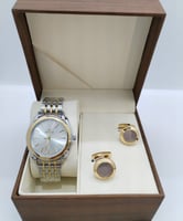 طقم ساعه رجالي فخامة وجمال بتصميم حديث