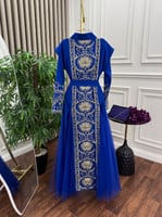 جلابية سهره رمضانية 3 الوان قطعتين تطريز كمبيوتر