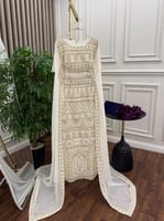 جلابية سكري رمضانية بتطريز ذهبي فاخر