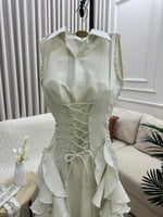 فستان العيد ناعم بتصميم كورسيه فيكتورية جذابة