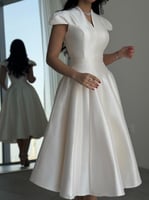 فستان العيد بطول ميد بلونين