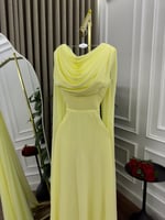 فستان ناعم ليموني شيفون تصميم جديد
