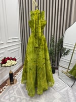 فستان سهرة شيفون مشجر دبل كلوش