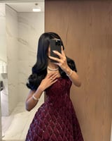 فستان سهرة ملكي بتصميم جديد مطرز خرز