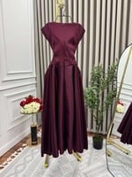 فستان العيد ناعم ميد خمري