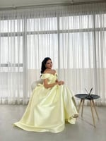 فستان سهرة طويل خامه ميكادو