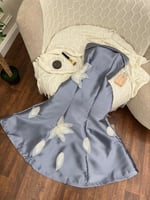 فستان سهرة طويل لونين زيتي ورصاصي قصة السمكة خامه...