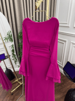 فستان عيد مميز ميد بلون وردي