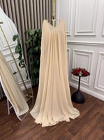 جلابية رمضانية باربي مطرز كمبيوتر مع بشت شيفون