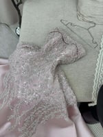 فستان سهرة 3 الون ميكادو واقف دبل كلوش تطريز خرز ش...