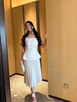 طقم "باربي" الراقي - كورسيه بيبلم مع تنورة بليسيه