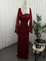 فستان سهرة فخم دانتيل عودي