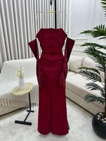 فستان العيد 7 الوان طويل بكم منفصل