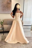 فستان سهرة 3 الون ميكادو واقف دبل كلوش تطريز خرز ش...