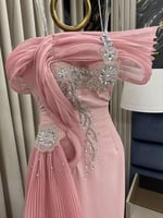 فستان سهرة باربي لونين بلمسة جازار وتطيرز يدوي فخم