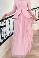 فستان "باربي كلاسيك" الميدي باللون الوردي الناعم