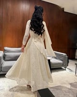 فستان "رونق العيد" - دانتيل فرنسي فاخر مع قماش الب...