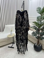 فستان سهرة فاخر مطرز بالخرز والشراشيب