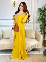 جلابية العيد كركمي تطريز كرستال يدوي