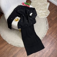 فستان سهرة انيق قطعتين مع جاكيت اسود باربي تطريز ل...