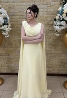 فستان ناعم ليموني شيفون تصميم جديد