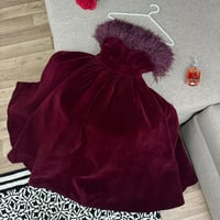 فستان شتوي سهرة عودي صدر ريش