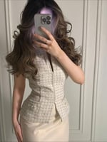 طقم باربي الراقي - جاكيت تويد كلاسيك مع تنورة ناعم...