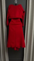 فستان "باربي" ميدي أحمر ملكي مع جاكيت قصير (قطعتين...