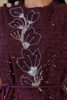 جمبسوت العيد الملكي - برغندي بتطريز يدوي