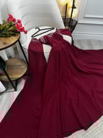 فستان سهرة طويل عودي خامه باربي