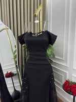 فستان سهرة اسود فخم تصميم جديد