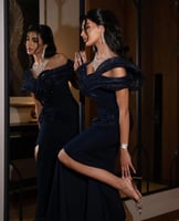 فستان سهره ماسك طويل خامه باربي على تطريز كرنل