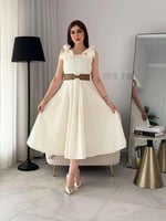 فستان "فيولا" دانتيل شبكي – أناقة كلاسيكية بلمسة ع...