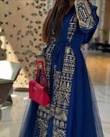 جلابية سهره رمضانية 3 الوان قطعتين تطريز كمبيوتر