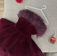 فستان شتوي سهرة عودي صدر ريش