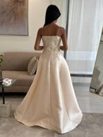 فستان سهرة 3 الون ميكادو واقف دبل كلوش تطريز خرز ش...