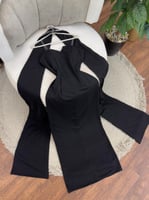 فستان سهرة اسود خامة باربي على شال طويل تطريز خرز...