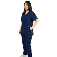 طقم (سكرب) طبي نسائي - كحلي