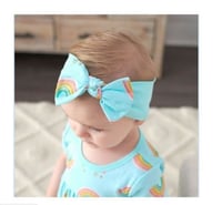 طقم فستان قطن 3 قطع أزرق ( Rainbow) ماركة Gerber