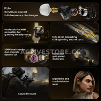 سماعة AUX ( مسمار ) سلكية مخصصة للالعاب | اللون ال...