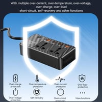 منصة شحن للسيارة منفذين تايب سي + منفذين USB + منف...