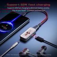 وصلة تايب سي 3in1 منفذين تايب سي للشحن والسماعة وم...