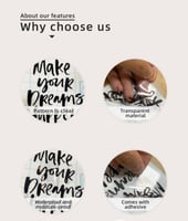 ملصق بعبارة make your dreams happy