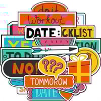 ملصقات عبارات و اشكال ملونة | خمس حبات