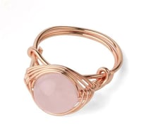 خاتم حجر روز كوارتز ( Rose Quartz )