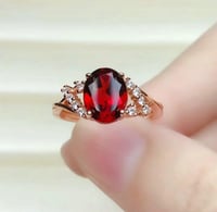 خاتم حجر ياقوت ( روبي ) فضة عيار 925