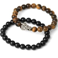 اسورة حجر عين النمر الفضي + حجر اونيكس