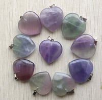 قلادة فلورايت قلب ( Fluorite )